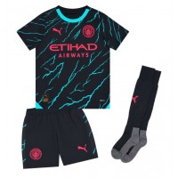 Otroški Nogometni dresi Manchester City John Stones #5 Tretji 2023-24 Kratek Rokav (+ Kratke hlače)